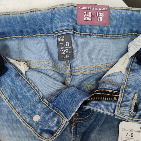 Zara Girl Distressed Denim Skirt, Size 7-8 ~ NWT - Picture 6 of 10